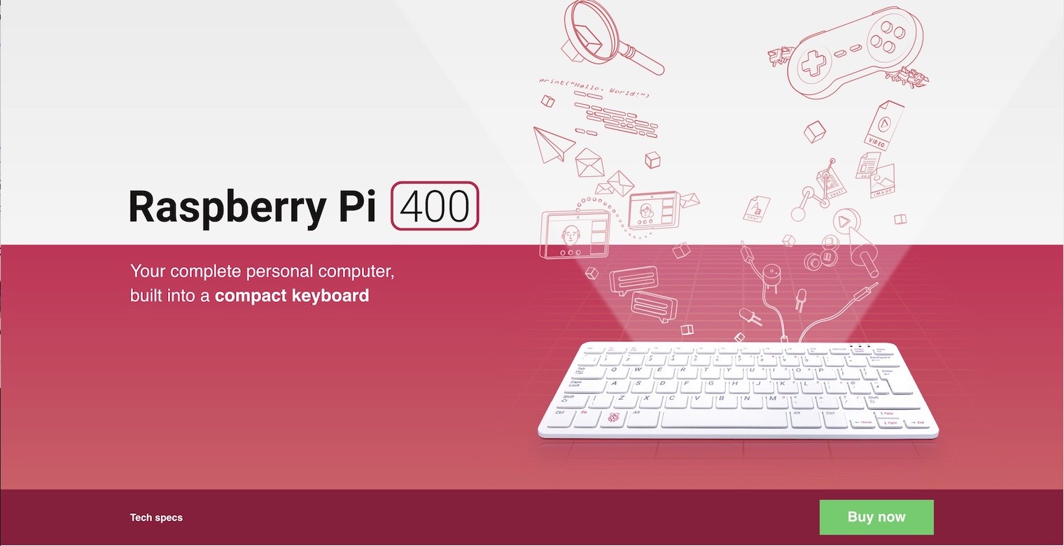 Raspberry Pi 400 - Your complete personal computer, built into a compact keyboard